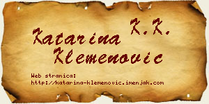 Katarina Klemenović vizit kartica